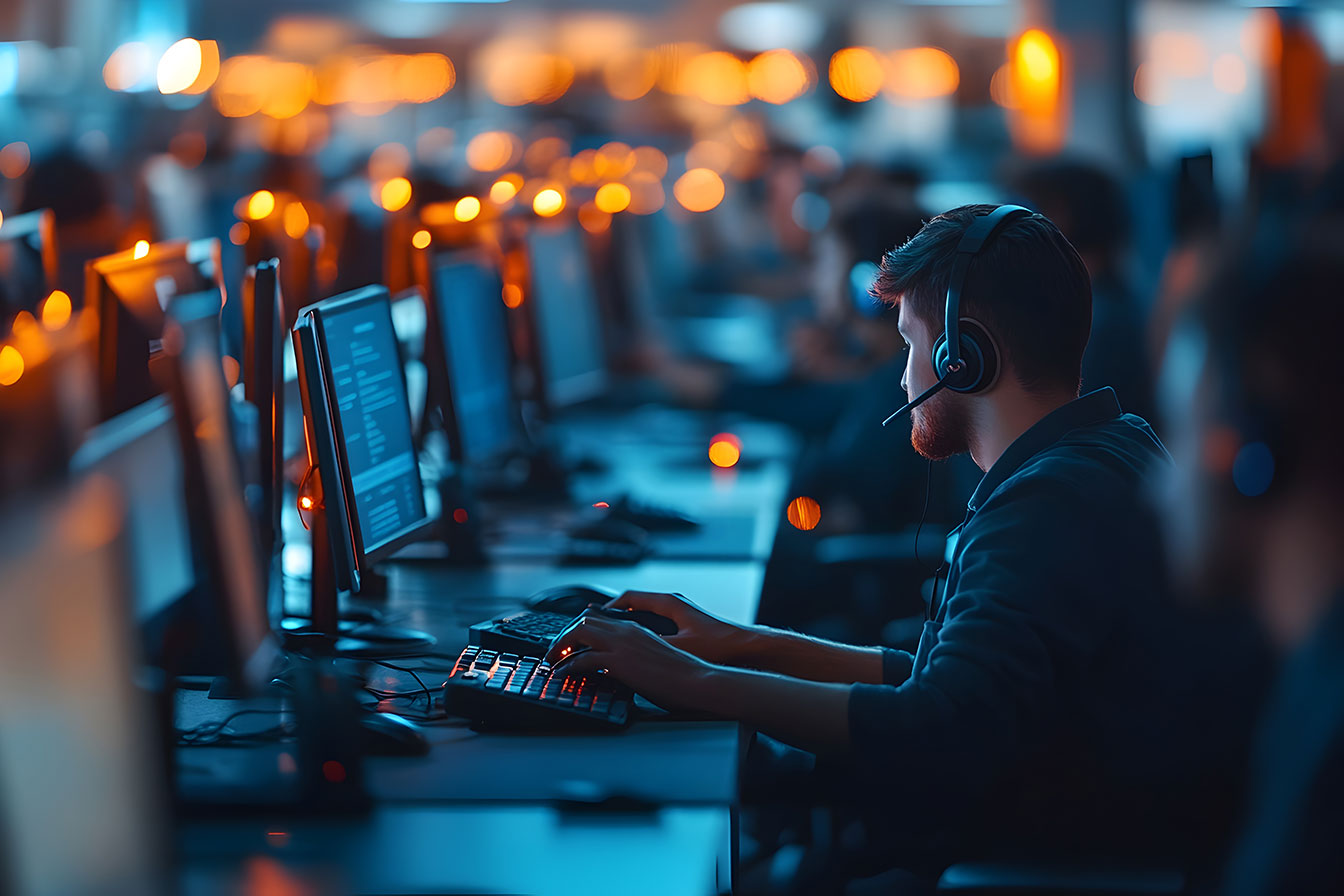 Ambiente de trabalho conectado a recursos digitais